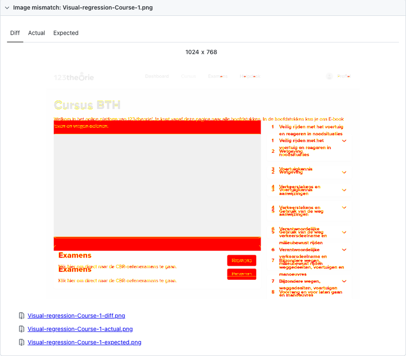 Visual regression test